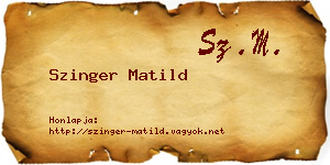 Szinger Matild névjegykártya